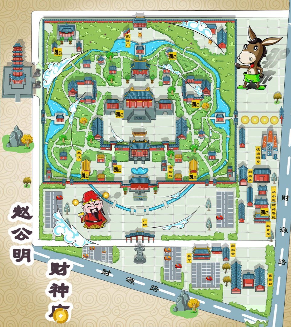 平乐寺庙类手绘地图